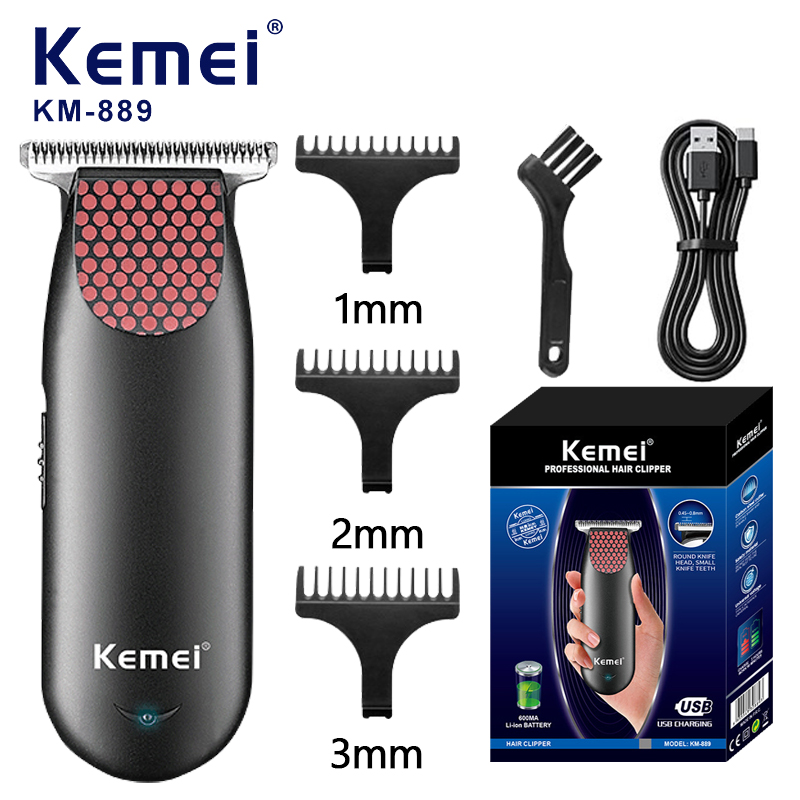 Mens Grooming Kit Bag - Kemei 889 Profesyonel Cep Akülü Saç