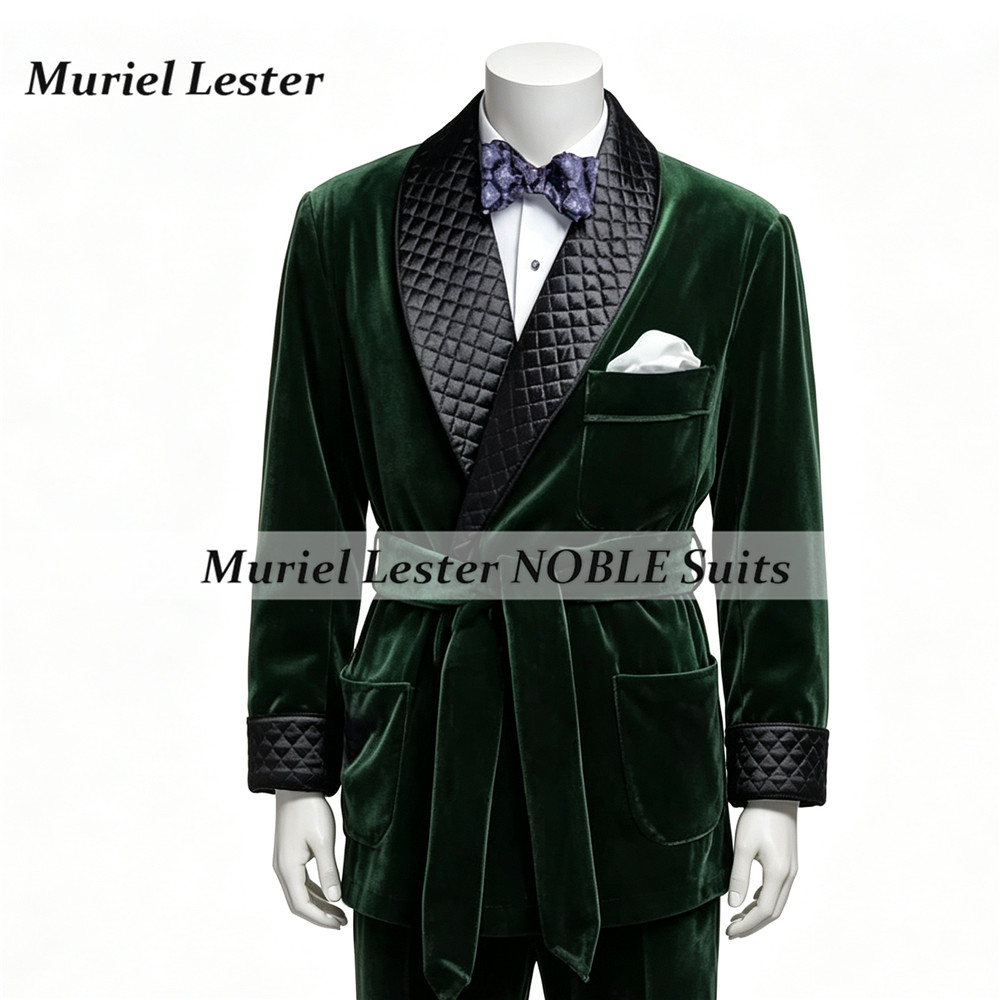 Men Grooming Outfit - Sigara içme işi kadife takım elbise
