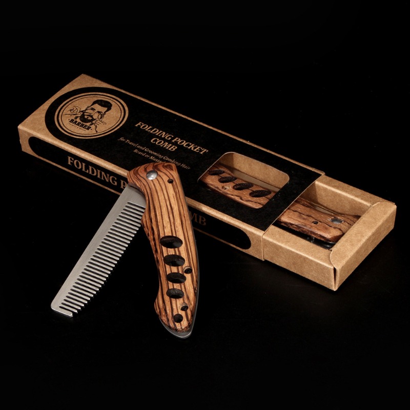 Mens Grooming Kit Bag - Erkekler için Ahşap ve Metal Katlanabilir