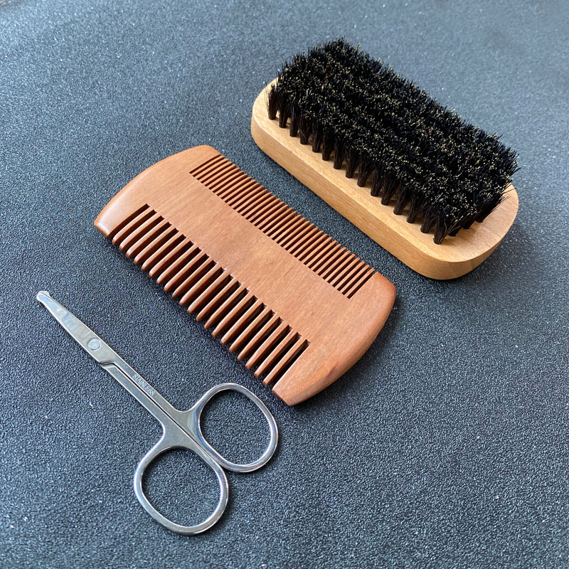 Mens Grooming Kit Bag - Erkek Sakal Bakım Seti, Sakal Fırçası,