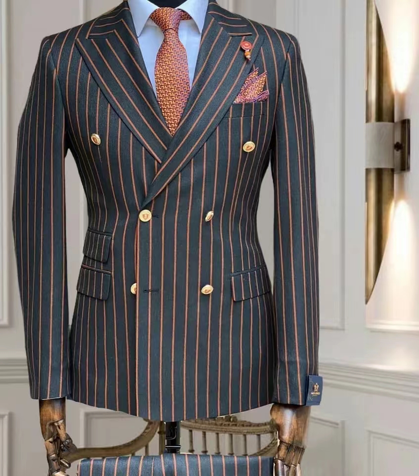 Men Grooming Outfit - Allingentle erkek Takım Elbise Şerit İş